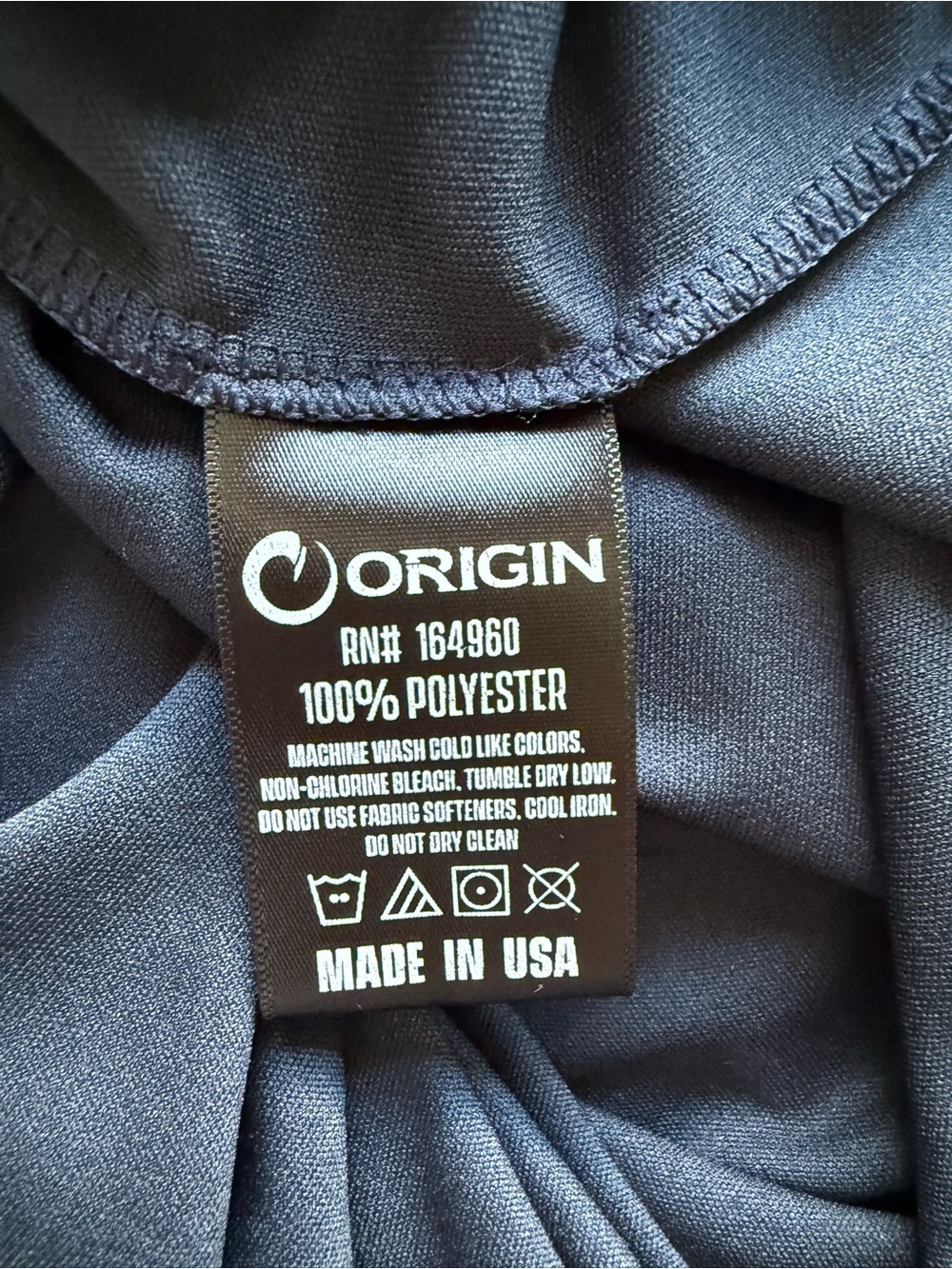 Men’s Made in USA Origin Performance Hooded Long Sleeve in Navy - Picture 5 of 5